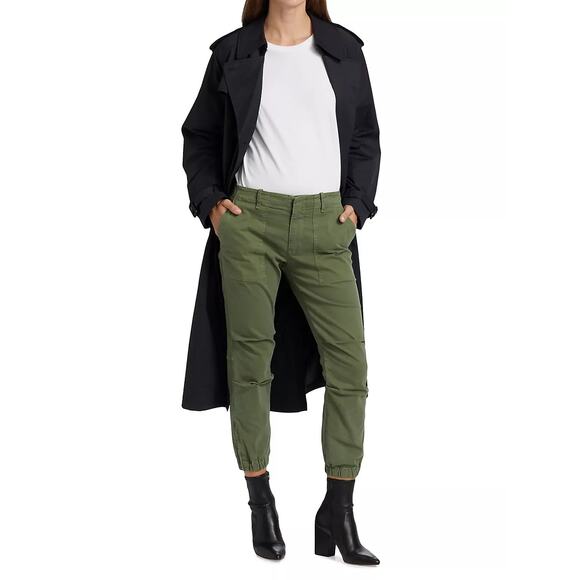 Nili Lotan Cropped French Military Pants Camo Green Size 4 Cotton - Picture 1 of 8